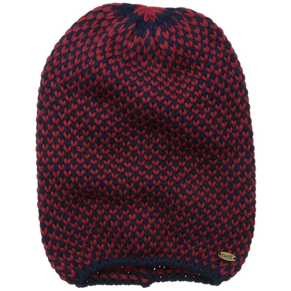 NEFF Cyder Zig Zag Ladies Beanie Hat Cap - One Size - Red/Blue - Picture 2 of 4